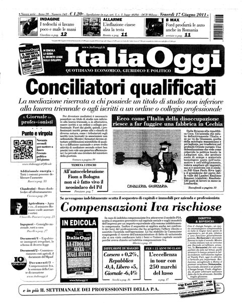 Italia oggi : quotidiano di economia finanza e politica